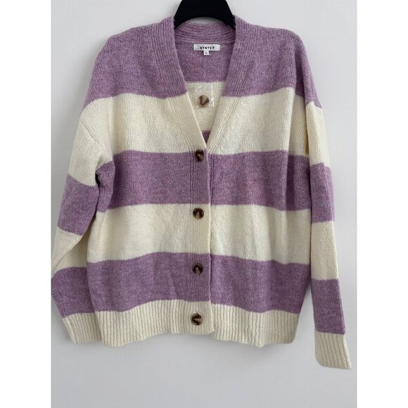 Wynter Women Button Up Long Sleeve Cardigan Sweater Size L - Picture 1 of 8
